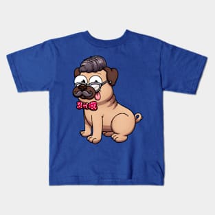 Cute Hipster Pug Kids T-Shirt